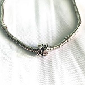 Pink Zirconia Swirl Pandora Charm